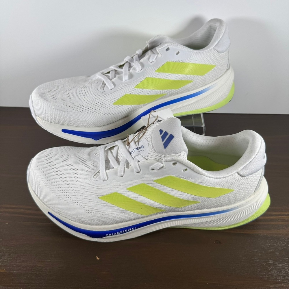 adidas Supernova Rise 2 Dreamstrike+ Mens 8.5 White Blue Pulse Green IH8662 NEW